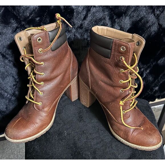 Timberland With Ortholite Women Brown Boot Heels Size 8.5 - Picture 8 of 12